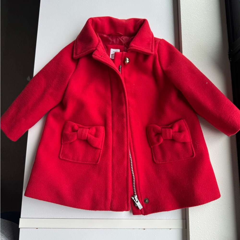 GAP Red Kids Pea Coat with Bow Pockets